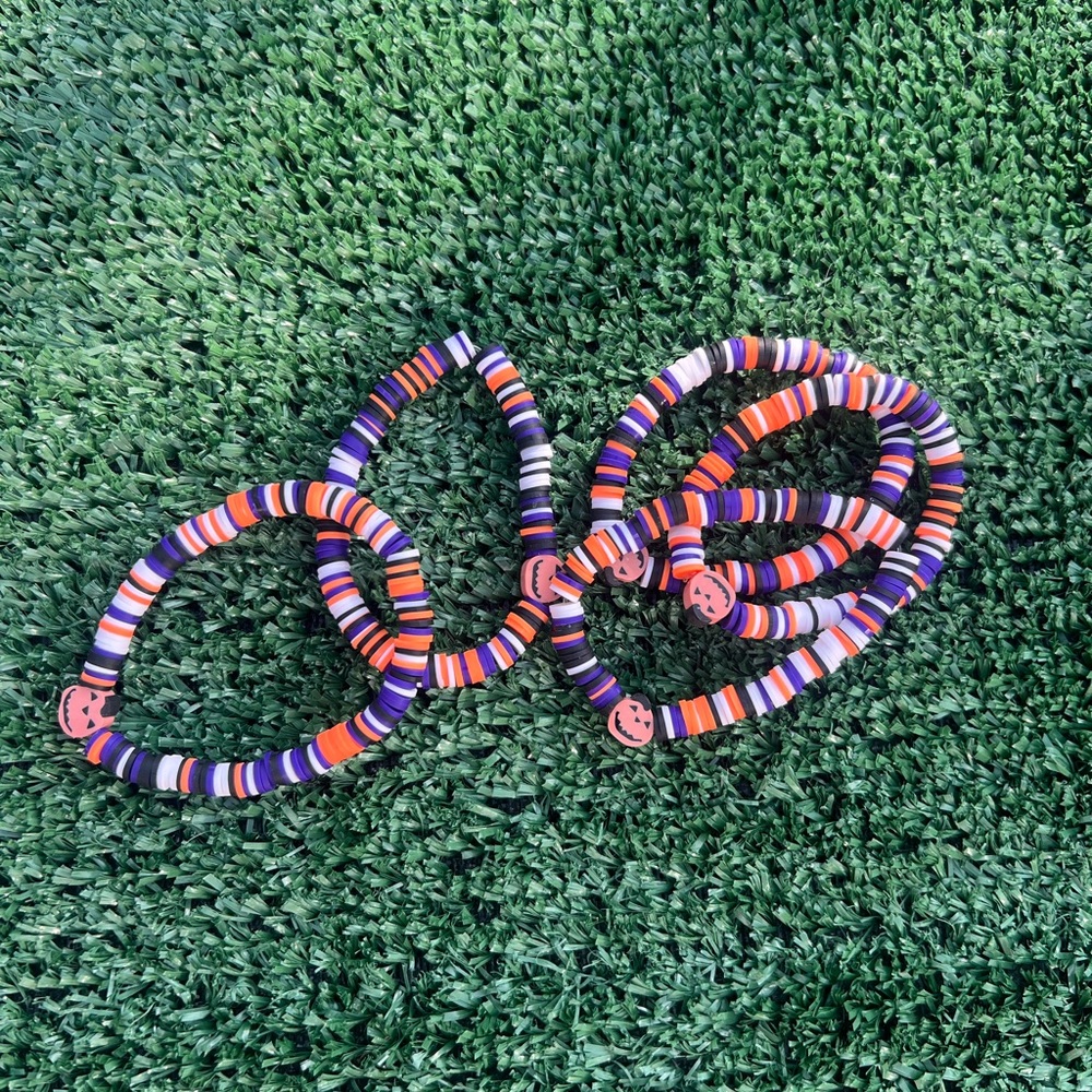 Handmade Preppy Halloween Themed Beaded Bracelets
